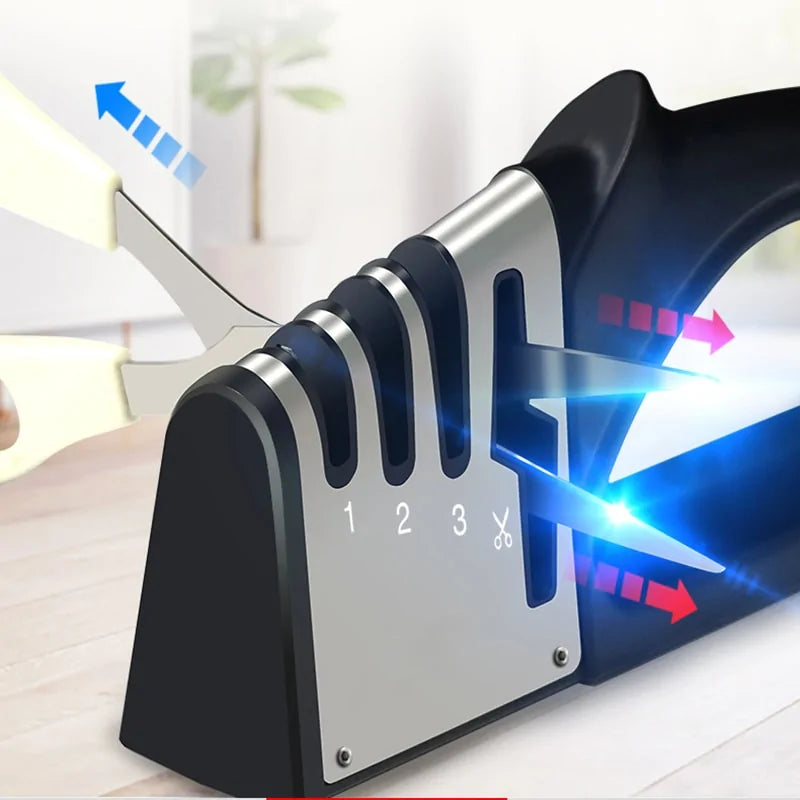 Manual 4 in 1 Knife Sharpener, 1 Count Manual Knife Sharpener, Professional Chef's Kitchen Knife Accessories, Kitchen Blade & Scissors