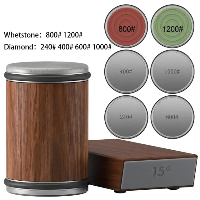 Wooden Rolling Knife Sharpening Tool, 1 Set Knife Sharpening Kit, Knife Sharpener for Kitchen, Kitchen Gadgets, Household Knife Gadgets, Kitchen Accessories, Original Family Home Set