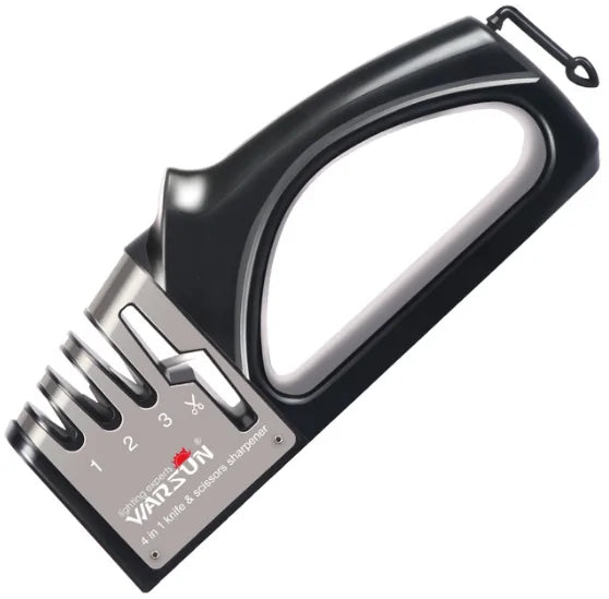 Manual 4 in 1 Knife Sharpener, 1 Count Manual Knife Sharpener, Professional Chef's Kitchen Knife Accessories, Kitchen Blade & Scissors