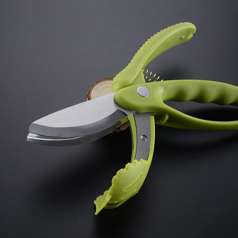 Salad Scissors, Salad Chopper with Double Blades, Lettuce Chopper, Lettuce Scissors for Chopped Salad, Chopped Salad Chopper Tool for Tossing and Chopping in Salad Bowl (Green)