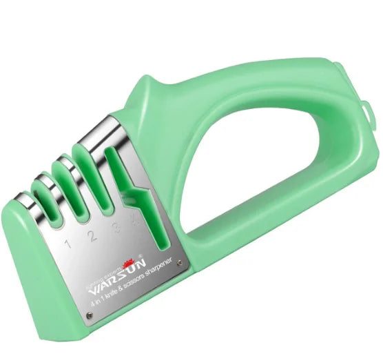 Manual 4 in 1 Knife Sharpener, 1 Count Manual Knife Sharpener, Professional Chef's Kitchen Knife Accessories, Kitchen Blade & Scissors