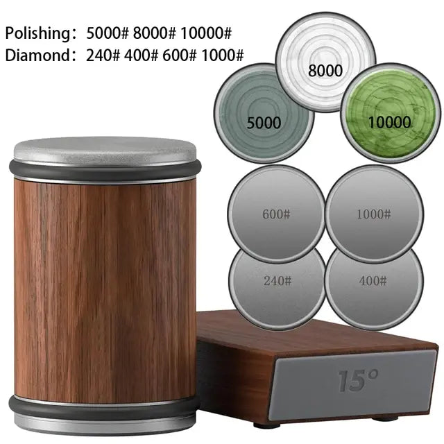Wooden Rolling Knife Sharpening Tool, 1 Set Knife Sharpening Kit, Knife Sharpener for Kitchen, Kitchen Gadgets, Household Knife Gadgets, Kitchen Accessories, Original Family Home Set
