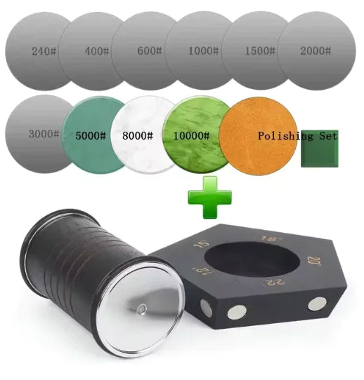 Pro Edge Magnetic Rolling Knife Sharpener Set, Kitchen Knife Magnetic Rolling Knife Sharpener, Diamond Sharp Curve Knife Sharpener, Wooden Handle Sharpening Stone, Diamond Ceramic Knife Sharpening Set for honing knives sharpening Kitchen Gadgets