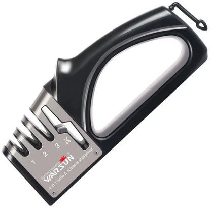 Manual 4 in 1 Knife Sharpener, 1 Count Manual Knife Sharpener, Professional Chef's Kitchen Knife Accessories, Kitchen Blade & Scissors